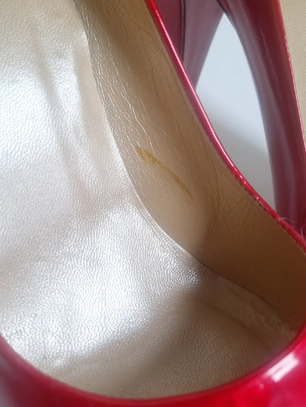 Stuart Weirzman Peep Toe Red Patent Block Heels Size 9.5 - Picture 10 of 11